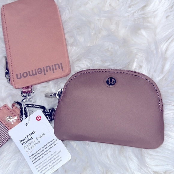 Lululemon Dual Pouch Wristlet NWT *LAST ONE!!* Pink Pastel/Twilight Rose  NWT - Picture 4 of 5